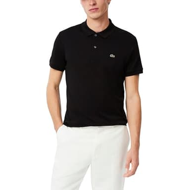 Lacoste Men's Regular Fit Cotton Pima Polo Shirt, Black, X-Large - Image 1