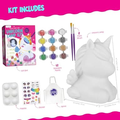 Paint Your Own Unicorn Lamp Kit, Art Supplies Unicorn Painting kit for Kids, Arts and Crafts for Kids Ages 6-12, Unicorn Toys Birthday Christmas Gifts for Girls Boys Ages 3 4 5 6 7 8 9 10 11 12+ - Image 2