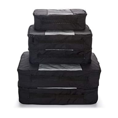 TravelWise Packing Cube System - Durable 5 Piece Weekender Plus Set (Black) - Image 4