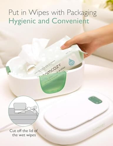 Momcozy Baby Wipe Warmer, Innovative Spring Design, Large Capacity Wipes Dispenser, Fast and Even Heating, 4 Modes of Temperature Heating Control, Diaper Wipe Warmer with Night Light - Image 7