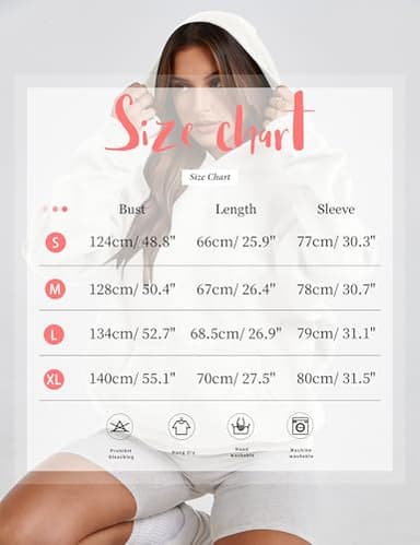 Lauweion Women Solid Basic Fleece Letter Loose Hoodie Sweatshirt Long Sleeve Kangaroo Pocket Drop Shoulder Pullovers Top Navy - Image 3