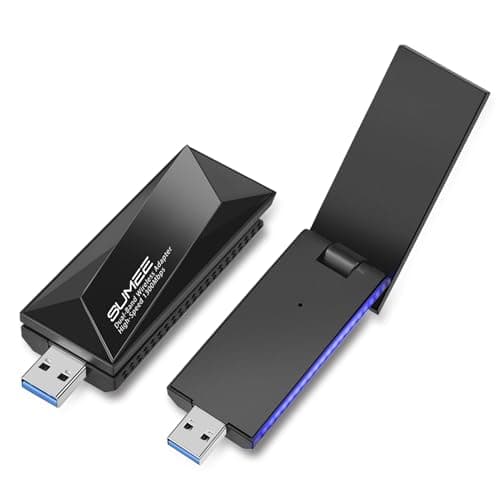 Skrtime USB WiFi Adapter 1300Mbps Foldable Dual Band Wireless Network Dongle for Desktop Laptop PC - Image 1