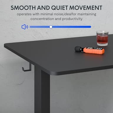 FLEXISPOT One-Piece Electric Standing Desk, 60 x 24 Inches Adjustable Desk with Seamless Desktop, Memory Controller Height Adjustment (Black Frame + Black Desktop, 2 Packages) - Image 6