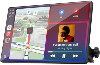 Topexplore Carplay Screen for Car, 9'' Wireless CarPlay & Android Auto- Upgrade Portable Touchscreen with Bluetooth, Mirror Link, Voice Control, Hands-Free Calling,Plug & Play Car Play Screen - Image 1