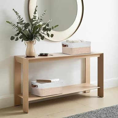 DECOMOMO Small Storage Basket, Closet Storage Bins, Baskets for Organizing Shelves (Beige & White, Small - 6 Pack) - Image 7