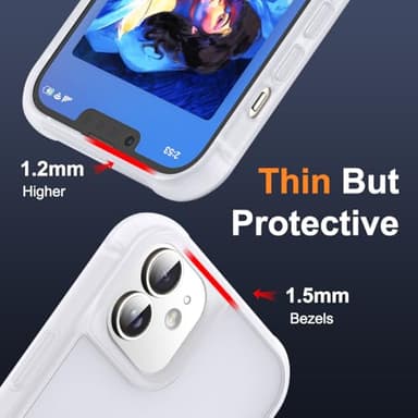SKYLMW Compatible with iPhone 12 Case & iPhone 12 Pro Case 6.1" with Invisible Magnetic O-Ring Stand [Compatible with Mag-Safe][Great Grip Feeling],Translucent - Image 6