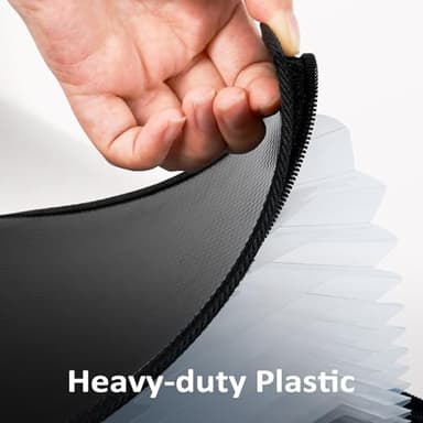 Sooez 13 Pocket Accordion File Organizer, Zipper Expanding File Folder Organizer, Reinforced Plastic Accordion Folder, A4 Letter Size, Portable Folders for Documents, Black - Image 4