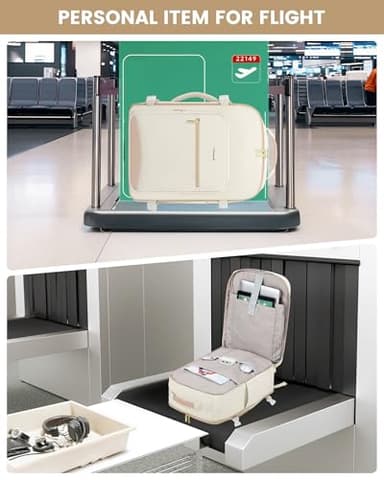 LOVEVOOK Travel Backpack for Women Men as Personal Item Flight Approved, 40L Luggage Carry On Backpack,17.3inch Large Laptop Backpack Waterproof Outdoor Sports with 3 Packing Cubes,Beige-Flesh beige - Image 4