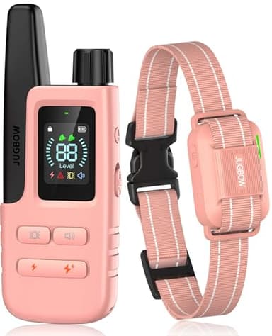 Jugbow Dog Shock Collar - 4200FT Dog Training Collar with Remote for 5-120lbs Small Medium Large Dogs, IPX8 Waterproof E Collar with 4 Training Modes, Security Lock, Rechargeable Shock Collar Pink - Image 1