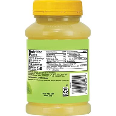 Mott's No Sugar Added Applesauce, 23 Oz Jar (Pack Of 12), Good Source Of Vitamin C, No Artificial Flavors - Image 3