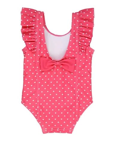 RuffleButts Hot Pink Heart Waterfall One Piece - 10 - Image 2