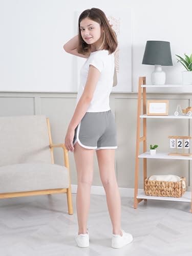 Aikuco 4 Packs Girls Athletic Shorts Toddler Soccer Running Active Dolphin Dry-Fit Kids Gym Workout Performance Shorts Mixed Color B 6-7Y - Image 5