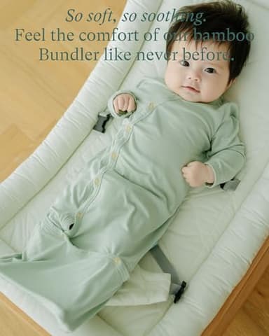 PurComfy Supersoft Baby Sleeper Gowns, Premium Bamboo Viscose Infant Nightgown Sleepers Snap Bundlers Newborn Cream - Image 3