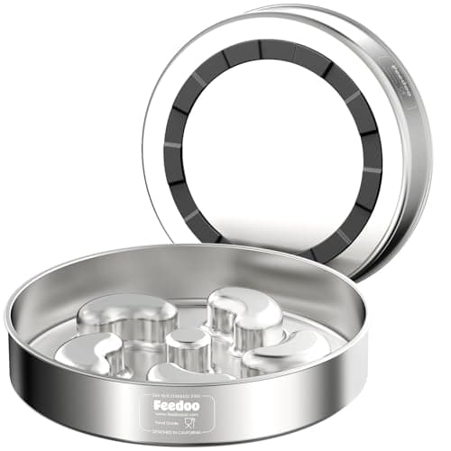 Slow Feeder Dog Bowl, Double Wall Food Grade Stainless Steel, Heavy Duty with Non-Slip Rubber Base, 2Cups Capacity for Medium Dogs to Slow Down Eating - Image 1