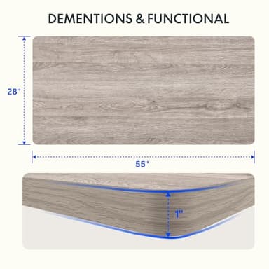 FLEXISPOT EN1 One-Piece Standing Desk 55 x 28 Inches Stand Up Desk Workstation Home Office Computer (White Frame + Gray Wood Top, 2 Packages) - Image 3