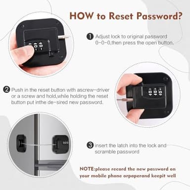 Refrigerator Lock, Combination Lock for Refrigerator Cabinets, Drawers, Heavy Duty Fridge Lock, Easy Install No Keys Needed (Black-2Pack - Image 7
