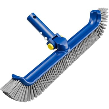 POOLAZA Pool Brush with Rotatable Handle,17.5" Pool Brush Head for Inground Pools, Above-Ground & Vinyl Pools, Heavy-Duty Pool Brushes for Cleaning Pool Walls - Image 1