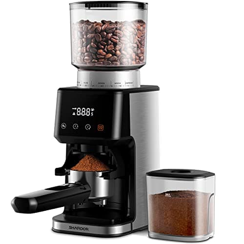 SHARDOR Conical Burr Espresso Coffee Grinder Electric with Precision Timer 2.0, Touchscreen Adjustable Burr Mill with 51 Precise Settings for Home Use, Anti-static, Stainless Steel - Image 1
