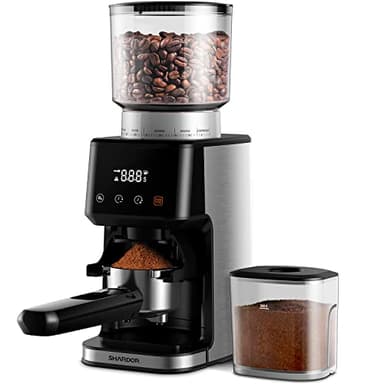 SHARDOR Conical Burr Espresso Coffee Grinder Electric with Precision Timer 2.0, Touchscreen Adjustable Burr Mill with 51 Precise Settings for Home Use, Anti-static, Stainless Steel - Image 1