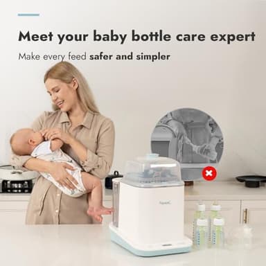 Papablic Bottle Washer Pro, Bottle Washer & Sterilizer & Dryer, 4-in-1 Bottle Washer Sanitizer for Bottles, Pump Parts, C-Section& Baby Essentials - Quick & Clean with 60 Detergent Tablets - Image 9
