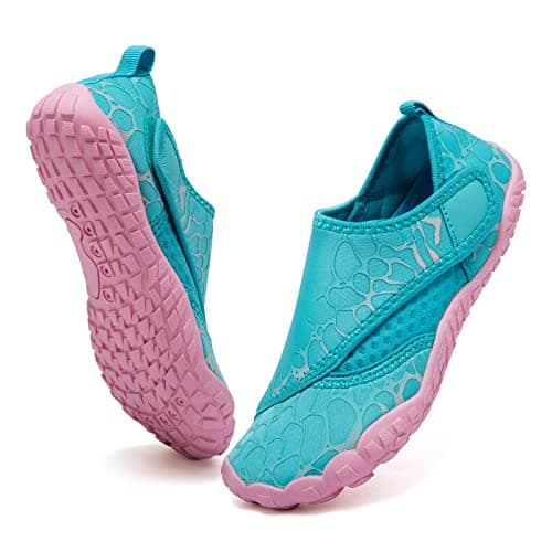 Kids Boys & Girls Water Shoes Lightweight Comfort Sole Easy Walking Athletic Slip on Aqua 5 Toe Sock(Toddler/Little Kid/Big Kid) U221WZ549.SA-Light Blue-32 - Image 1