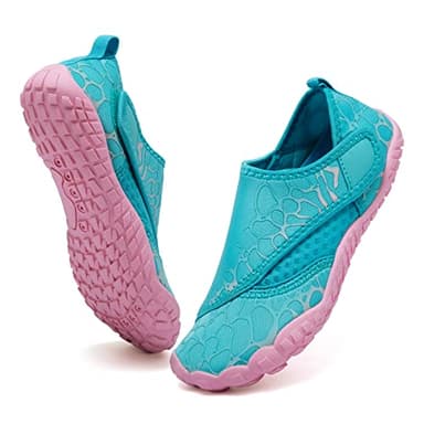 Kids Boys & Girls Water Shoes Lightweight Comfort Sole Easy Walking Athletic Slip on Aqua 5 Toe Sock(Toddler/Little Kid/Big Kid) U221WZ549.SA-Light Blue-32 - Image 1