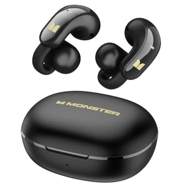 Monster Open Ear AC228 Wireless Headphones, Clip-On Earbuds, Adaptive Comfort, Immersive Audio, Bluetooth 6.0 Open Ear Earphones with ENC Clear Call, 30H Playtime, IPX5 Water Resistant, Black - Image 1