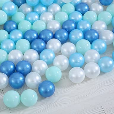 STARBOLO Ball Pit Balls Play Balls -100PCS Pearl 4 Blue Colors Ocean Balls BPA&Phthalate Free Non-Toxic Crush Proof Soft Plastic Ball Pit for Toddlers 1-3 Kids Birthday Pool Tent Party - Image 8