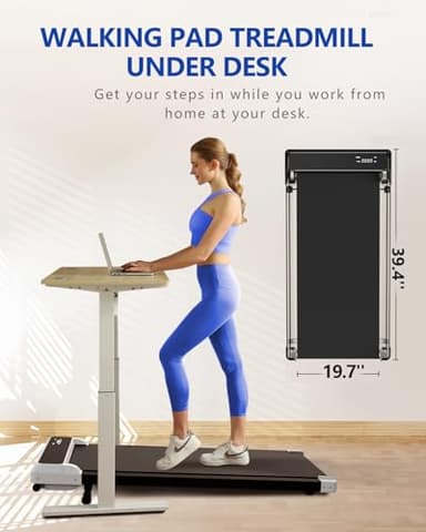 Walking Pad with Incline,2 in 1 Walking Pad Treadmill for Walking and Running, Under Desk Treadmill 5% Incline for Home/Office with LED Display - Image 3