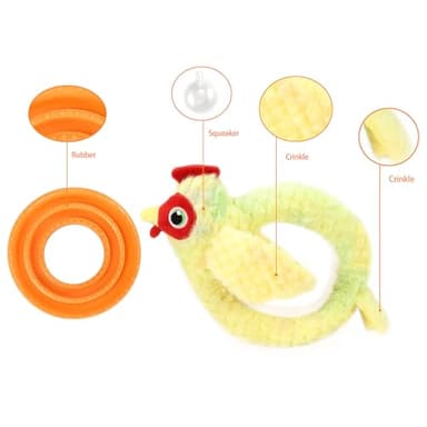CHIWAVA 2-in-1 Dog Interactive Squeaky Plush Toy Chicken with Slow Feeder Bowl for Small Medium Dogs 9.8 Inch - Image 2