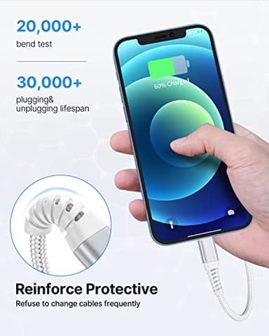 Aioneus Long iPhone Charger Cords 10ft 2Pack MFi Certified USB A to Lightning Cable Fast Charging Nylon Braided Long iPhone Cable for iPhone 14 13 12 11 XR XS X 8 7Plus 6 - Image 6