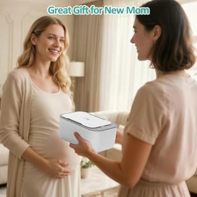 Baby Wipe Warmer, Wipe Warmer and Baby Wet Wipes Dispenser, Smart Precise Temperature Control Large Capacity Evenly Overall Heating Silence, Wipes Warmer for Babies Portable Wipe Warmer (White) - Image 9