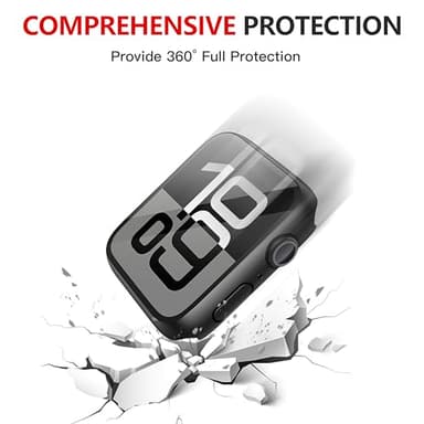 Misxi [2 Pack] Waterproof Hard Case with Tempered Glass Compatible with Apple Watch Series 11 (2025) Series 10 46mm, Ultra-Thin Anti-Fall Protective Cover for iWatch Screen Protector, Matte Black - Image 5