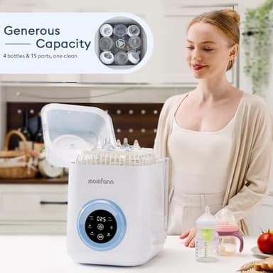 MOMFANN Baby Bottle Washer-19 Min Rapid Wash, Sterilizer and Dryer, All-in-One Cleaner, Bottles, Pump Parts & Baby Essentials for New Parents Gift, Replaces Hand Washing - Image 6