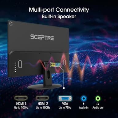 Sceptre Nw 27-inch 100Hz Gaming Monitor HDMI x2 VGA Build-in Speakers, Machine Black 2025 - Image 5