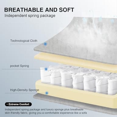 GTPLAYER Gaming Chair, Computer Office Chair with Pocket Spring Cushion, Linkage Armrests and Footrest, High Back Ergonomic Computer Chair with Lumbar Support Task Chair with Footrest - Image 5