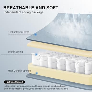 GTPLAYER Gaming Chair, Computer Office Chair with Pocket Spring Cushion, Linkage Armrests and Footrest, High Back Ergonomic Computer Chair with Lumbar Support Task Chair with Footrest - Image 9