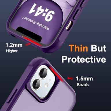 SKYLMW Compatible with iPhone 11 Case with Invisible Magnetic O-Ring Stand Military-Grade Translucent Case for iPhone 11 6.1" [Compatible with Mag-Safe][Great Grip Feeling], Purple - Image 6