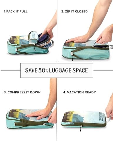 Large Compression Packing Cubes for Travel-Packing Cube Luggage Organizers 7 Piece Set for Checked Luggage-Ultralight, Expandable/Compression Bags by TRIPPED Travel Gear (National Parks) - Image 4