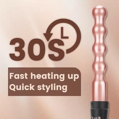 Bo'laiya 5 in 1 Curling Wand Set with Temperature Display, Curling Iron Set with 5 Interchangeable Ceramic Curling Wands, Instant Heat Up, Suitable for All Hair Types (Rose Gold) - Image 7