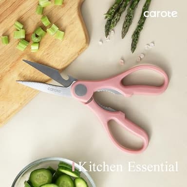 CAROTE 14 Pieces Knife Set with Block, Forged, High Carbon Stainless Steel Sharp Blade Block Knife Set, Dishwasher Safe Cutlery, Sandstone Pink - Image 7