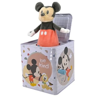 KIDS PREFERRED Disney Baby Mickey Mouse Jack in The Box Musical Toys for Babies and Toddlers, Plays “The Mickey Mouse March” Mickey Springs Out from A Colorful Box - Image 1