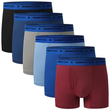 BAMBOO COOL Boys' Underwear Moisture-Wicking Brethable Boxer Briefs Soft Lightweight Tag-Free with Fly Pouch 6-Pack - Image 1