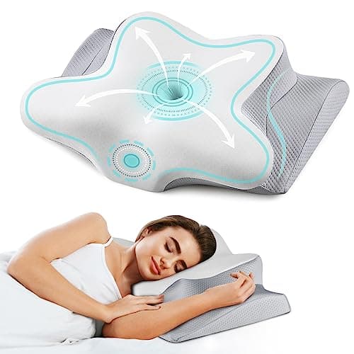 Cervical Neck Pillow for Pain Relief - Cooling Side Sleeper Pillow for Sleeping, Ergonomic Memory Foam Pillows for Neck Support, Contour Orthopedic Bed Pillow for Back Stomach Sleepers - Image 1