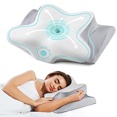 Cervical Neck Pillow for Pain Relief - Cooling Side Sleeper Pillow for Sleeping, Ergonomic Memory Foam Pillows for Neck Support, Contour Orthopedic Bed Pillow for Back Stomach Sleepers - Image 1