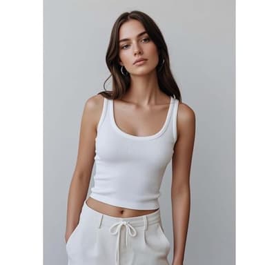 4 Pack Sleeveless Tank Tops for Women Racerback Cropped Workout Top Cotton Basic Running Yoga Gym Crop Top Shirts for Women - Image 5