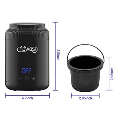 Mini Wax Pot Warmer for Hair Removal, Professional Portable Digital Wax Heater Machine for Facial Body SPA Salon, with 200ml Non-stick Pot, ℃/℉ Switchable Display, 100 Brow Sticks - Image 9