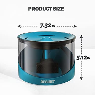 DEEIPET Cat Water Fountain, 74oz/2.2L Ultra Quiet Automatic Water Dispenser for Cats Dogs with Colorful LED Indicator, Water Bowl for Pets with Filter - Image 2