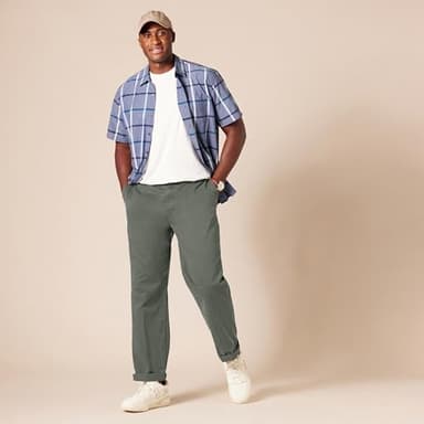 Amazon Essentials Men's Classic-Fit Wrinkle-Resistant Flat-Front Chino Pant (Available in Big & Tall), Dark Olive, 40W x 30L - Image 8