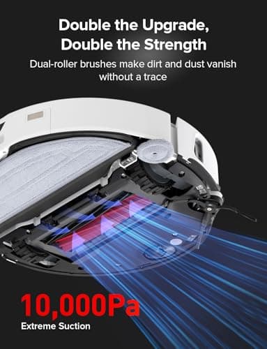 roborock S8 MaxV Ultra Robot Vacuum & Sonic Mop, 10000 Pa Suction, Corner to Edge Deep Cleaning, Hot Air Self-Drying, Auto Empty & Refill, Detergent Dispenser, Obstacle Avoidance,White - Image 4